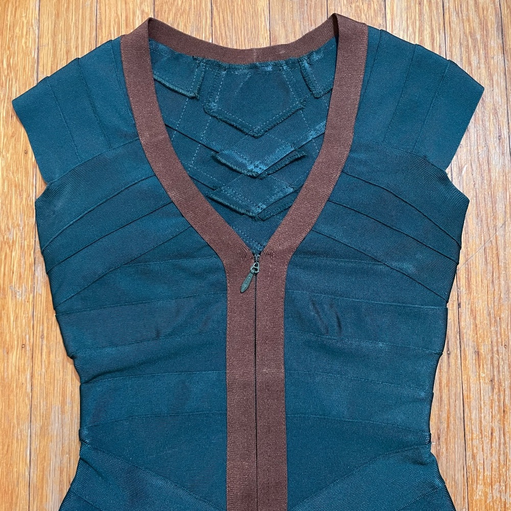 Dark Teal Bandage Bodycon Dress